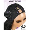 Yaki Curly V Part Wigs Black Loose Wave Wig with