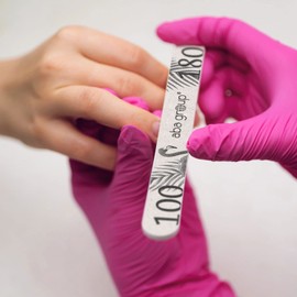 Aba Group Professional Nail File Set, Double-Sided Nail Files for Gel Nails, Standard Nail Files (4 mm), Pack of 10, Files for Gel Nails, Gradation 100/180, Nail Files, Straight Shape