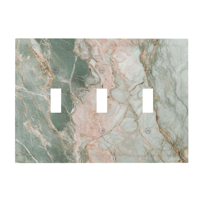 Lolreai Light Switch Cover Green Abstract Marble Modern Luxury 3
