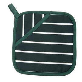 Classic Butcher's Stripe 100 Percent Cotton Pot Grab, Green