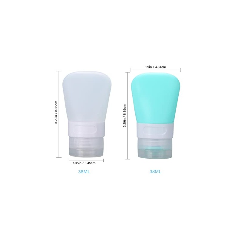 2 botellas de viaje de silicona, 1.3 onzas, a prueba
