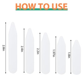 BDEPSTR Set of 50 Men's Shirt Collar Spacers, 5 Sizes, Plastic Collar Spacers, Shirt Clothing Accessories, for Dad or Husband