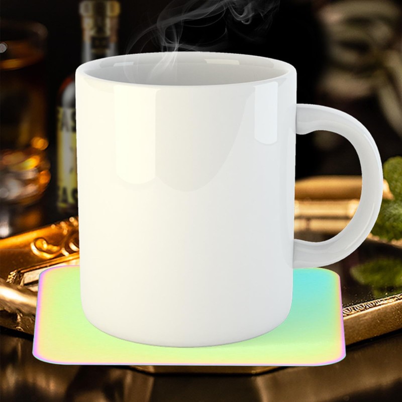 2 PCS Round Coasters, 10cm Colorful Stainless Steel Coasters, Heat