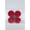 4 Original Danish Unscented Tealights in Acrylic Cup farbig coloured red