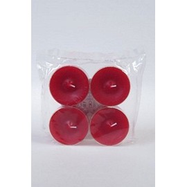 4 Original Danish Unscented Tealights in Acrylic Cup farbig coloured red