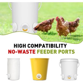 24 Pcs Chicken Feeder Kit and 24 Pcs Chicken Water Cup Kit, Gravity Chicken Waterer Cup and Chicken Feeder Port Kit with Hole Saw and Sealing Tape, Chicken Feeder No Waste for Chicken Duck Bird Quail