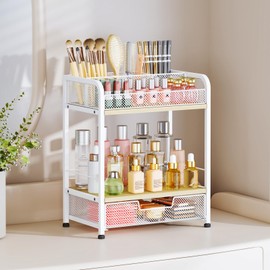 HapiRm Makeup Organizer with Drawers - Large Vanity Organizer with Dividers, Cosmetic Display Case for Perfume, Skincare, Makeup Brush, Dresser, Bathroom Countertop