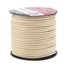 Mandala Crafts Faux Suede Cords Cream Leather Cords for Jewelry Making - 2.65mm Leather Laces Leather Strips Flat Vegan Leather Strings for Dream Catchers Supplies