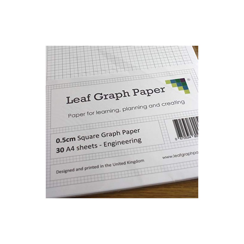 A4 Graph Paper 5mm 0.5cm Squared Engineering - 30 Loose-Leaf