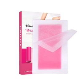 Wax Strips-Hypoallergenic All Skin Types - Hair Removal For Women - At Home Waxing Kit with 12 Face Wax Strips (pink)