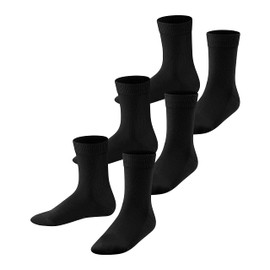 FALKE Unisex Children's Family Multipack K So Cotton Plain Socks (Pack of 3), Black 3000.