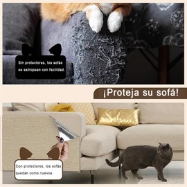 ZHEYU Rascadores para Gato,tapete rascador para Gatos Autoadhesivo Recortable,Almohadilla para arañazos para moler Garras,Protector para Sofa Gatos,Adecuado para sofás,Muro etc. (Caqui, 30x100cm)