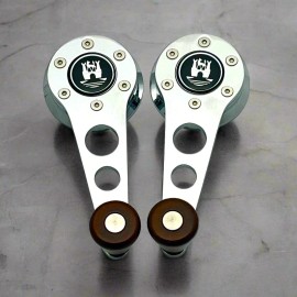 VINTAGE AIRCOOLED PARTS Window Cranks 74+ VW MK1 Rabbit, Scirocco, Golf Chrome w/wood knob RALLYE WB