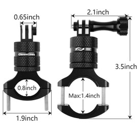 ChromLives - Soporte de bicicleta para Gopro, soporte de manubrio de cámara con rotación de 360 grados, soporte de aluminio para cámara de bicicleta para bicicleta de montaña/motocicleta para Gopro