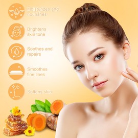 Jutqut Turmeric & Honey Face Oil, Natural Pure Essential Formula – Moisturizing Brightening Hydrating with Jojoba & Coconut Oil, Fades Dark Spots for Glowing Skin