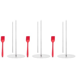Kütral 3 Pack Kütral Steel Vertical Stand Shawarma Skewer BBQ Grill Meat Holder