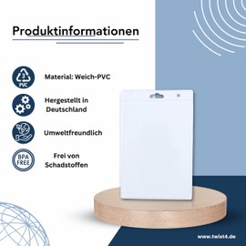 Twist4® Protection and ID Card Holder DIN A6 (105 x 148 mm Documents), Vertically Portable, Transparent, Quick and in Top Quality (Pack of 10, Portrait)