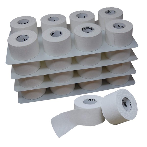 Athletic Tape - Large Rolls (1.5 inches by 10 Yards) Latex-Free (White) Case of 32 Rolls