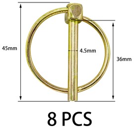 8 PCS Heavy Duty Lynch Spring Pin Assortment Kit,Round Linch Pins for Tractors, Trucks, Lawn Mowers (4.5mm)