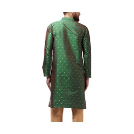 Sojanya (Since 1958 Men'S Silk Blend Dark Green Printed Only Long Kurta, Size 42