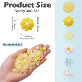 Glow in The Dark Slime Charms,Cute Flatback Nail Charms 3D Flower Bear Bowknot Beads Luminous Resin Flatback Cabochons for DIY Scrapbooking Embellishments 30G