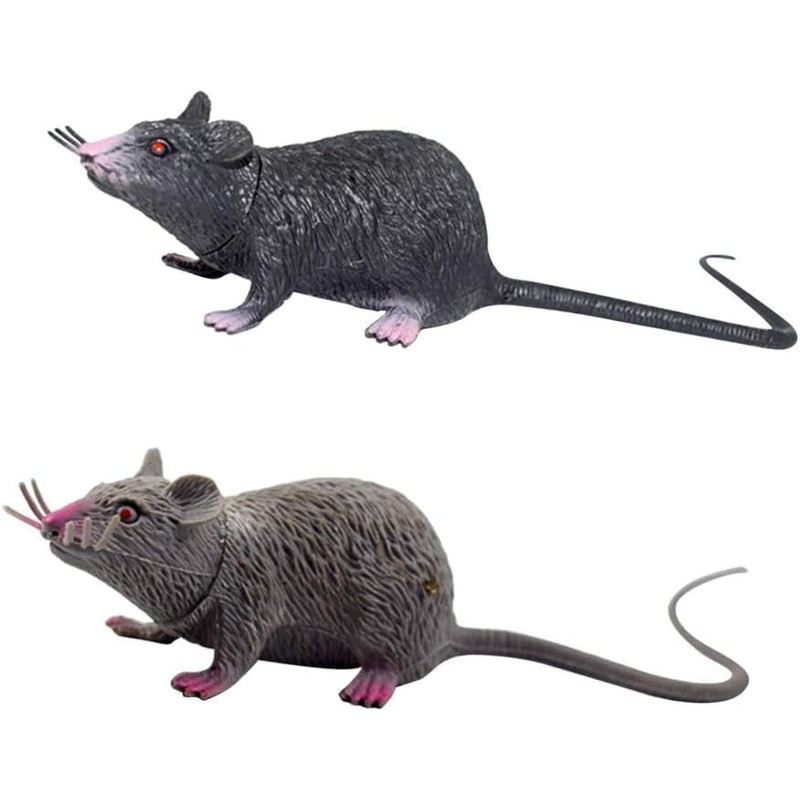 Realistic Black Plastic Halloween Rat, Spooky Prank Prop, Lifelike Mouse