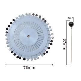 WedDecor 120pcs Black and White Quilting Pins with Round Pearl Heads – Round Head Pins for Sewing, Scarf Making, Hijab, and Fabric Covers – Ideal for Dressmaking, DIY Art, Craft, and Flower Decoration