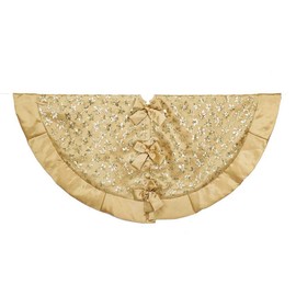 Kurt S. Adler Kurt Adler 48-Inch Gold Sequin Snowflake Treeskirt