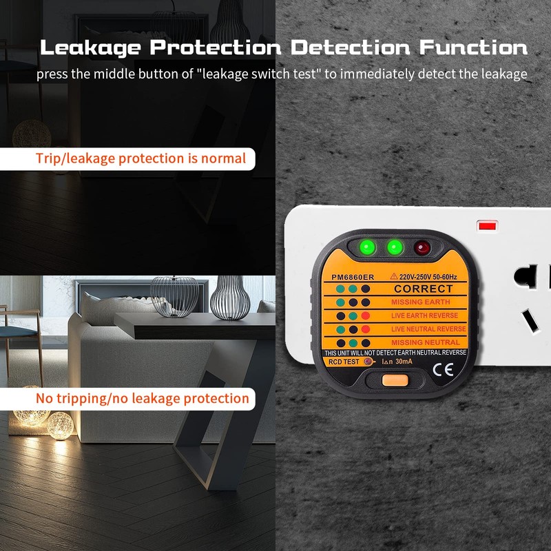 Ulsam Socket Tester UK - 220-250V Plug Socket Tester, Circuit