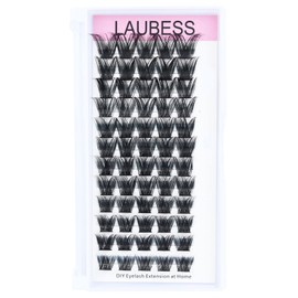 Lash Clusters 72pcs Individual Lashes Wispy Cluster Lashes D Curl Reusable Eyelash Clusters DIY Eyelash Extension Soft Individual Lash Extension Supplies (02-0.07D, 14mm)