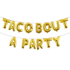 Taco Party Taco Bout A Party Balloons Fiesta Party Decorations Taco Bar Decorations Taco Fiesta Mexican Birthday Party Cactus Taco Party Supplies Cinco de Mayo (TACO BOUT A PARTY Gold)