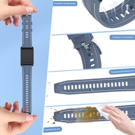 KONXISA Wrist Band For WHOOP 5.0 / WHOOP 4.0, Premium Nylon & Silicone Hybrid Replacement Band, Lightweight Sport Strap with Metal Buckle,Replacement Wrist Strap with Breathable, Sweatproof, Skyblue