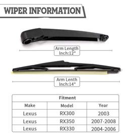HODEE Rear Wiper Arm Blade Nut Set Replacement for Lexus RX350 RX330 2003-2008,Hyundai Santa fe 2007-2012,RX300 RX400H,Rear Wiper Cover Assembly,Wiper Cap Set for Back Window