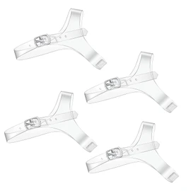 KALIONE 2 Pairs Detachable Shoe Straps for Heels, Replacement Ankle Straps for Heels, Elastic Transparent High Heels for Women, Clear Anti Loose Shoelace with Adjustable Buck for Holding High Heels