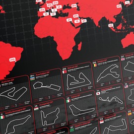 F1 Race Track Map - large poster featuring all 24 Formula One race circuits from across the world - ideal for motorsport enthusiasts (A2, folded to A4) (59x42 cm)