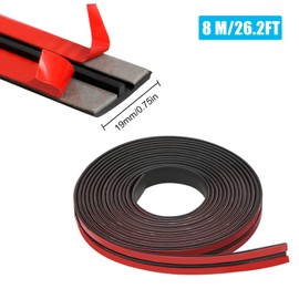 Car Windshield Seal Rubber Strip, 19mm T Shape Car Sealing Strip Universal Auto Weather Seal for Automotive Door Window (8M)