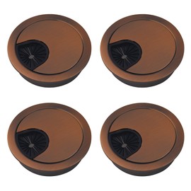 Rrina 4Pcs 2in Zinc Alloy Cable Hole Cover Desk Grommet for Wire Organizer (Red Bronze)