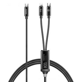 Remax RC-093T Kerolla Series 100W 2 in 1 Aluminum Fast Charging Data Cable, Blue