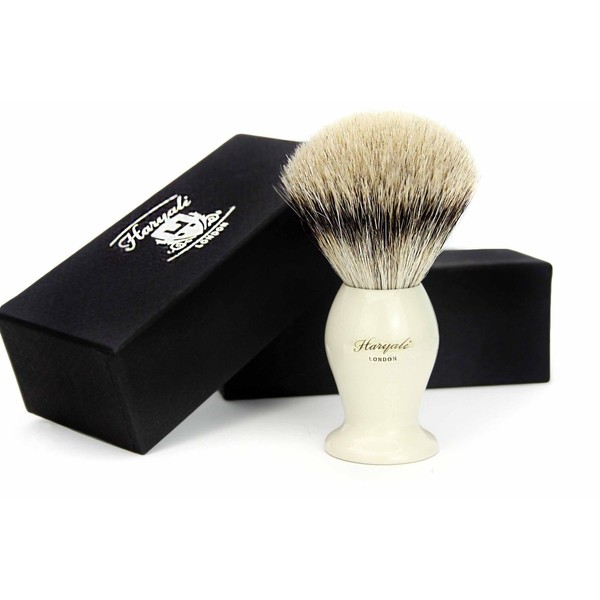 PURE SILVER TIP BADGER HAIR SHAVING BRUSH FOR MEN'S. SUITS ALL TYPE OF SKIN.