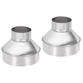 PATIKIL 6 Inch to 3 Inch Round Duct Reducer Increaser Connector, 2 Pcs Galvanized Steel Air Duct Adapter Pipe Fitting for Bathroom Kitchen Inline Ventilation Systems, Silver Tone