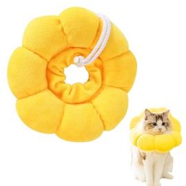 OUDQFCJ 1 x Adjustable Soft Flowers Cat Recovery Collar Cone for Cats Small Dogs After Surgery and Injuries (M)