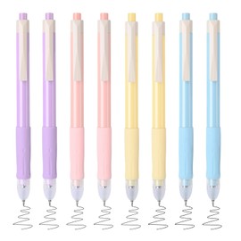 Valtiner 8Pcs Erasable Pens with Erasers, Retractable 0.5mm Fine Point Smooth Writing Black Ink Pen with Eraser, Aesthetic School Office Supplies for Journaling (Black Ink)