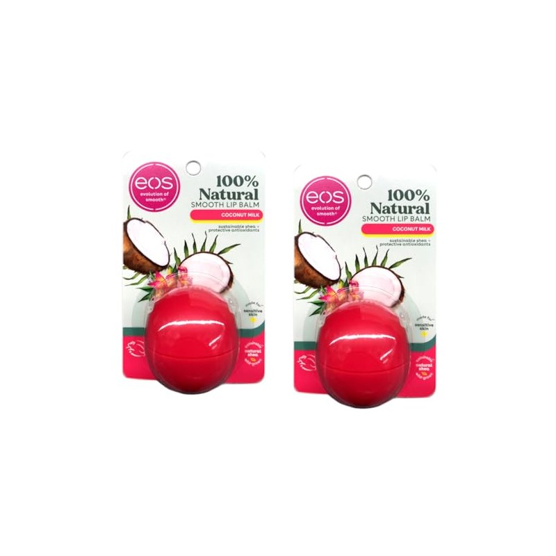 EOS Bálsamo labial liso 100% natural, leche de coco con