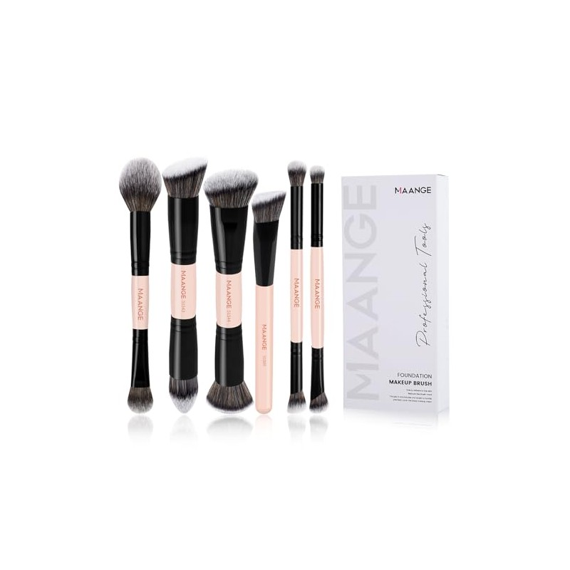 MAANGE Brochas para Maquillaje de Doble Punta 6PCS Set de