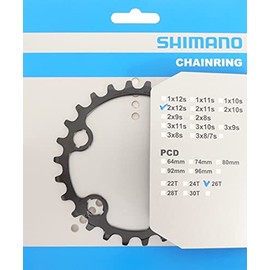 Shimano Unisex - Adult SLX Chainring, Black, 26 Teeth