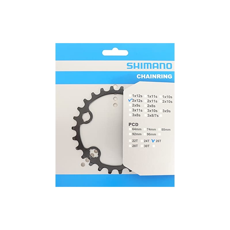 Shimano Unisex - Adult SLX Chainring, Black, 26 Teeth