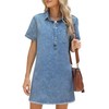 LOOKUB Denim Dress Casual Womens Denim Dress Blue Jean Dress