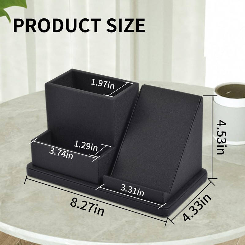 XNONE Schreibtisch-Organizer aus PU-Leder, multifunktional, für Handy, Fernbedienung, Aufbewahrungsbox mit