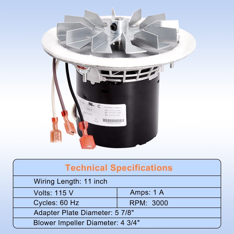 Criditpid Replacement 80P20001-R & 80P30521-R Combustion Blower Fan for St