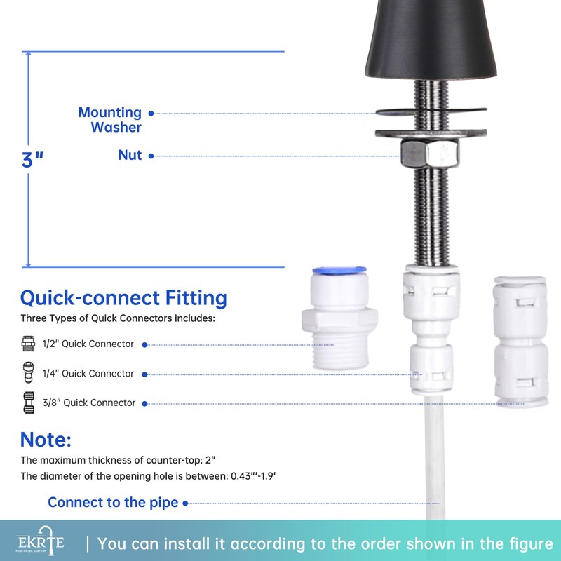 EKRTE Bronze Water Filter Faucet,Commercial Everse Osmosis Faucet for Under